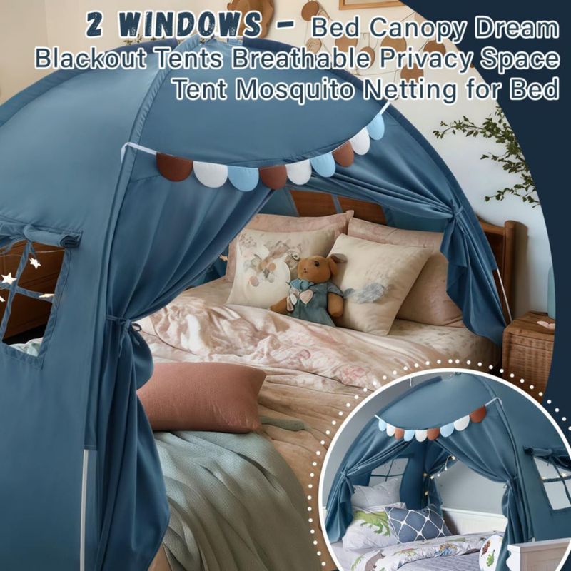 Toldo para Cama Razee 194 cm x 139 cm x 132 cm Azul Denim