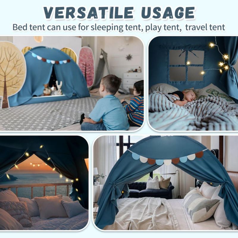 Toldo para Cama Razee 194 cm x 139 cm x 132 cm Azul Denim