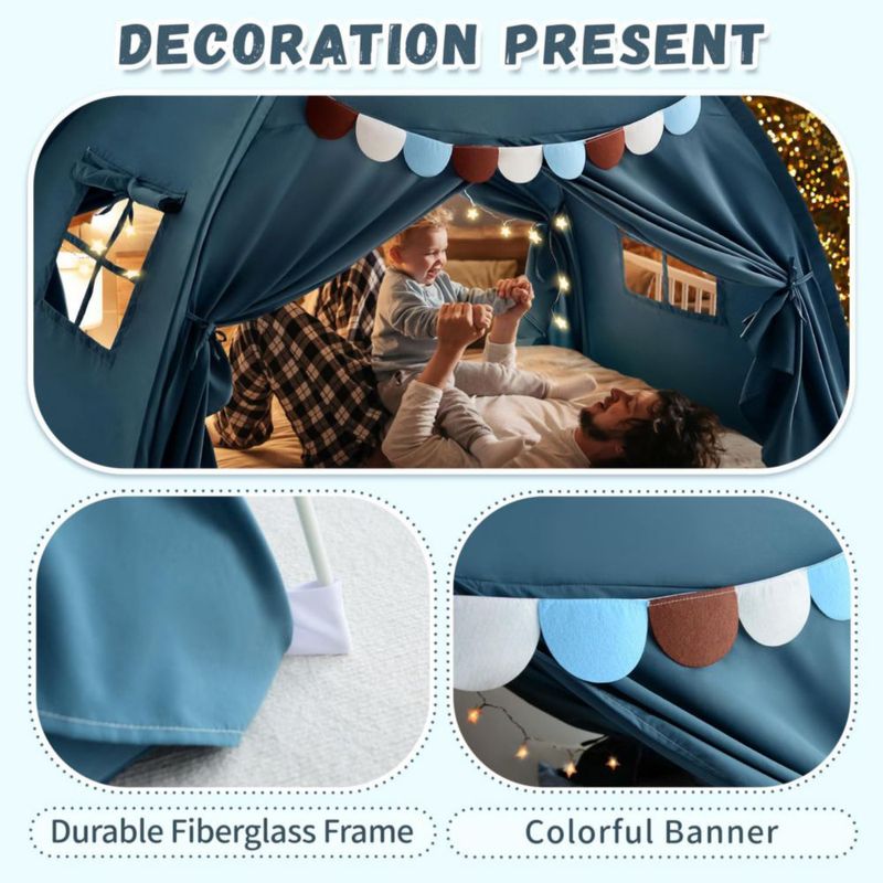 Toldo para Cama Razee 194 cm x 139 cm x 132 cm Azul Denim