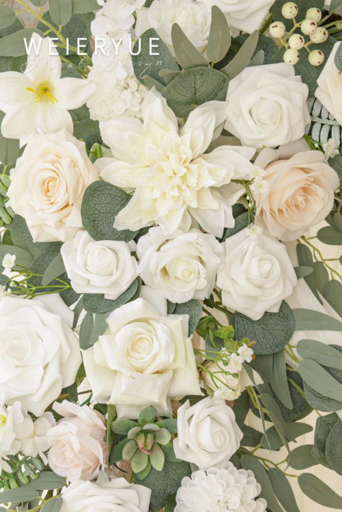 Arco de Flores WEIERYUE Blanco – Pack de 5 para Decoración de Boda