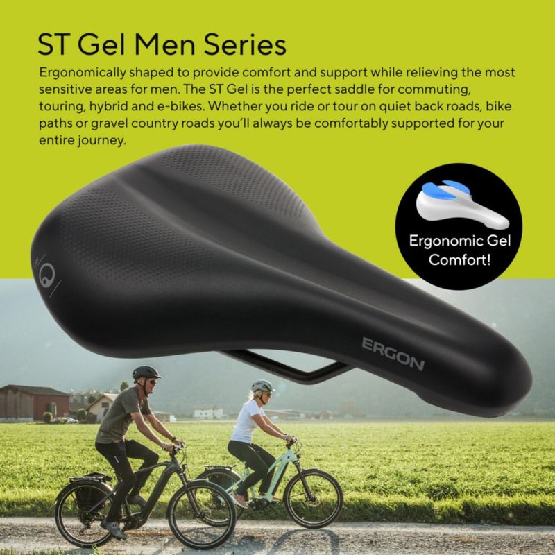 Asiento de bicicleta Ergon ST Gel para hombre negro M/L
