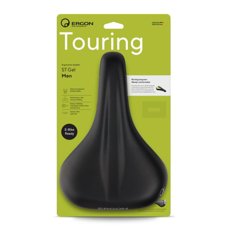 Asiento de bicicleta Ergon ST Gel para hombre negro M/L