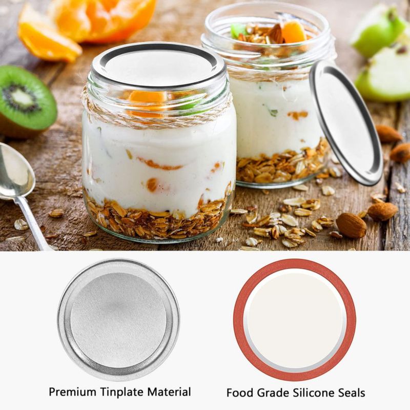 Tapas para Conservas SLifeJars de Boca Ancha 150 uds 86 mm Plateado