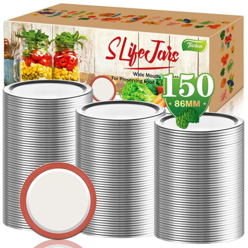 Tapas para Conservas SLifeJars de Boca Ancha 150 uds 86 mm Plateado