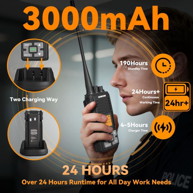 Radio de dos vías SAMCOM FPCN10A-PRO pack de 6 unidades UHF de largo alcance