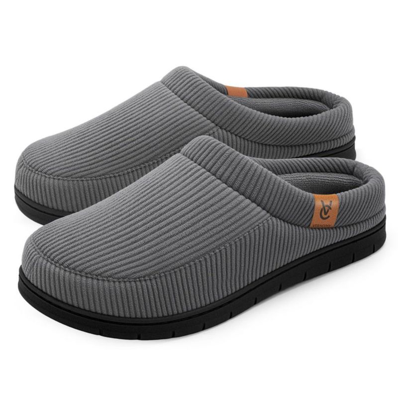 Pantufla VeraCosy para hombre de espuma viscoelástica gris frío US 9‑10