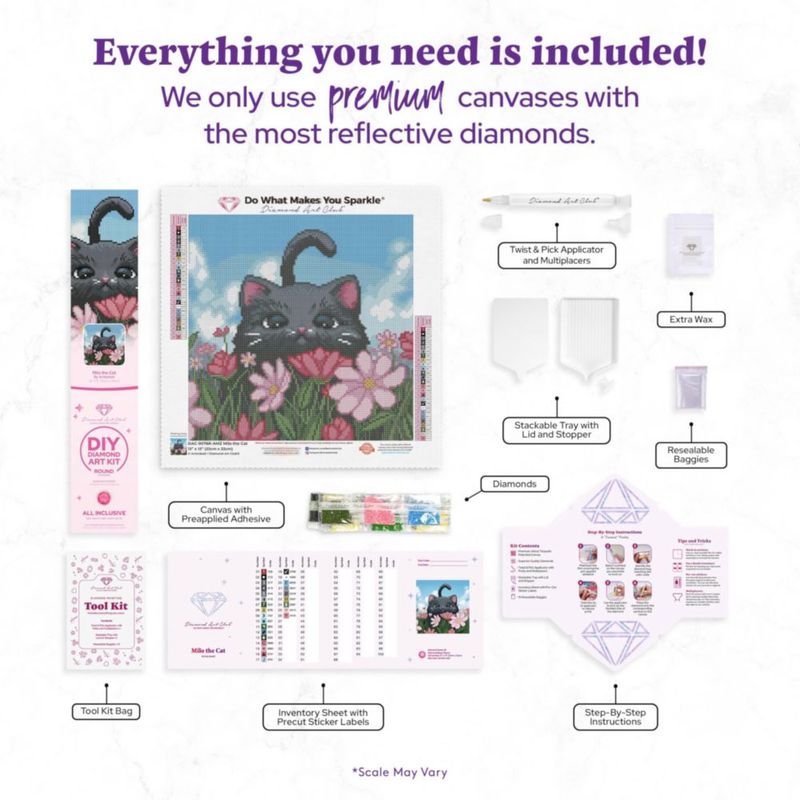 Kit de Arte con Diamantes DIAMOND ART CLUB Milo el Gato