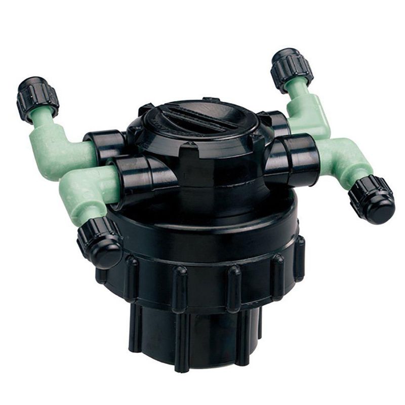 Colector de riego por goteo Orbit 4 puertos 1/4 pulgadas