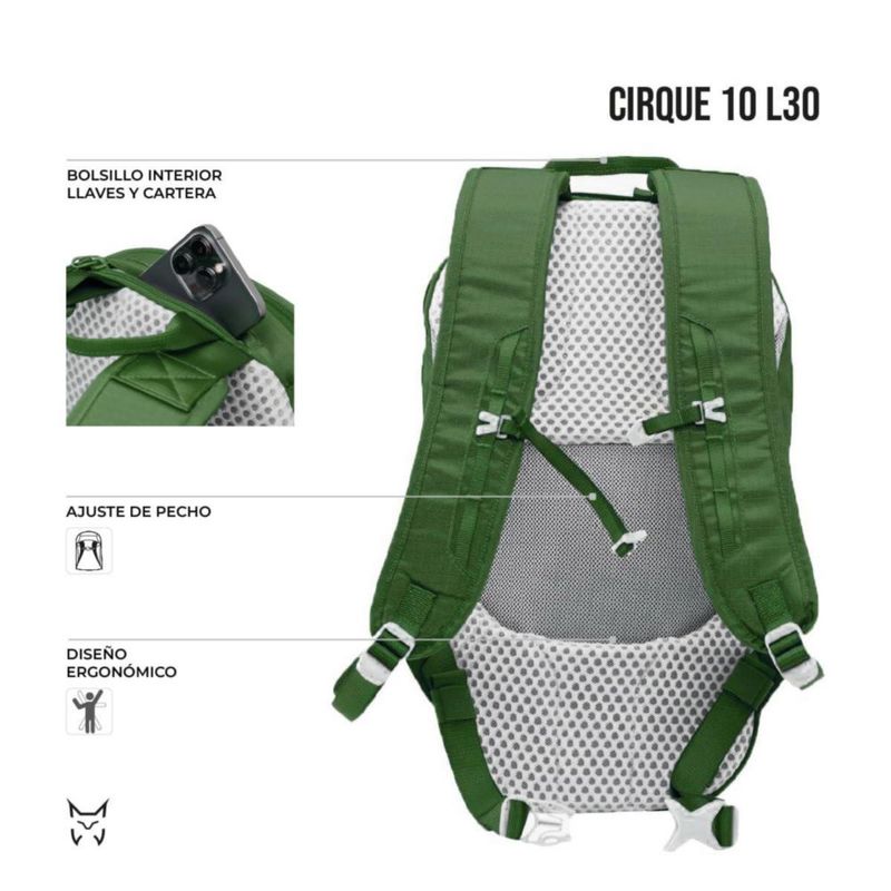 Mochila ALTUS Cirque 10 verde pequeña Clásica