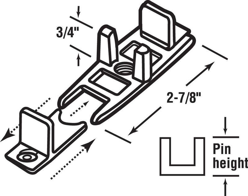 Guía de puerta ajustable de nailon PRIME-LINE N 6562 paquete de 2