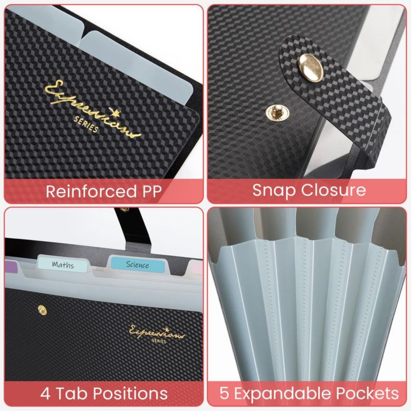 Carpeta de archivo Sooez de 5 bolsillos expandible