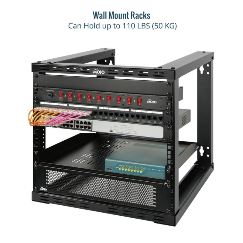 Rack de Red Tecmojo 9U de 40 cm de Profundidad con Marco Abierto