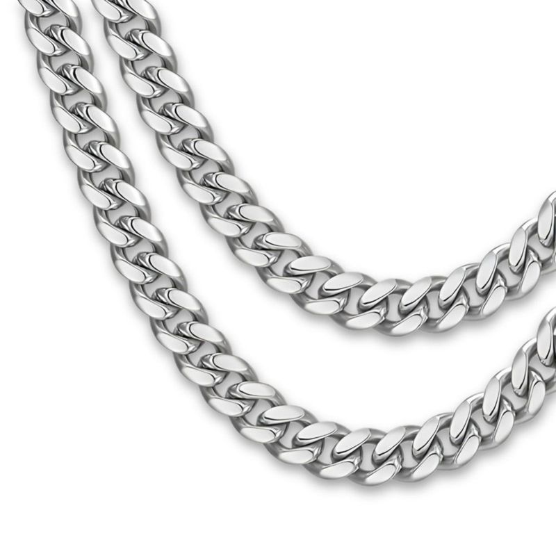 Collar JAXXON 50 cm Plata con eslabones cubanos de 5 mm