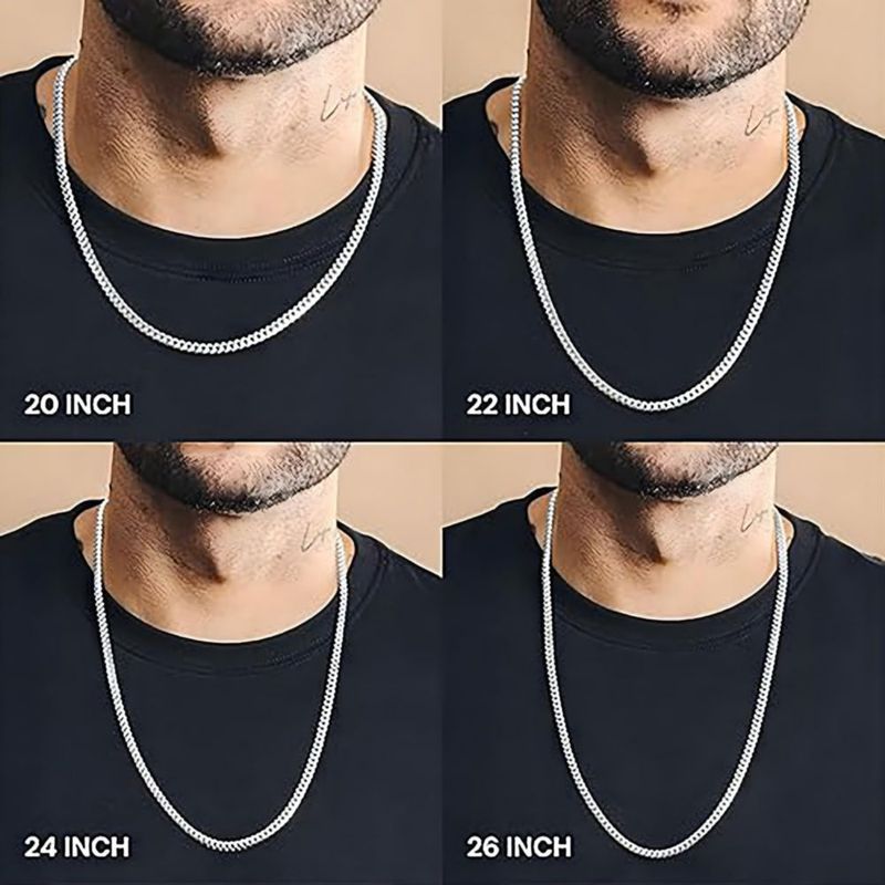 Collar JAXXON 50 cm Plata con eslabones cubanos de 5 mm
