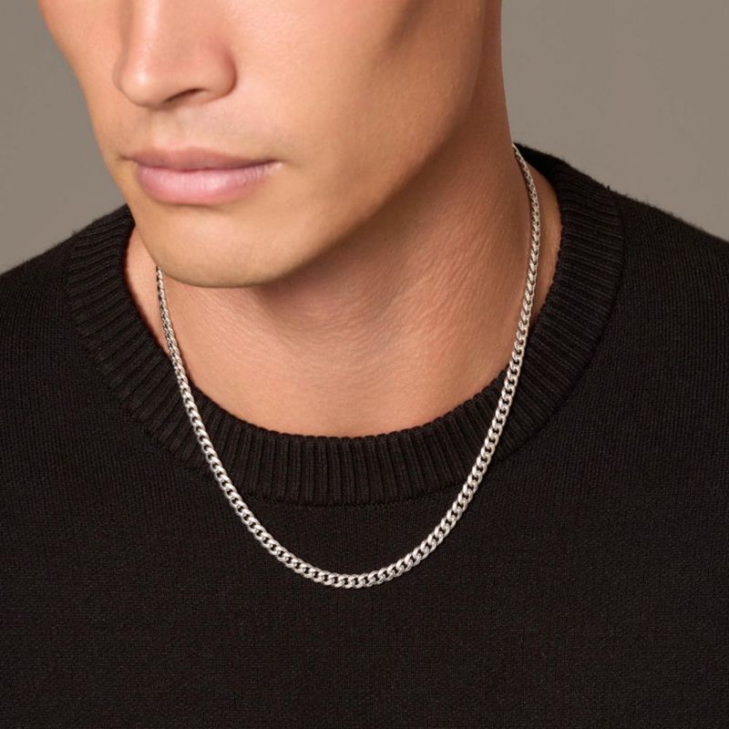 Collar JAXXON 50 cm Plata con eslabones cubanos de 5 mm