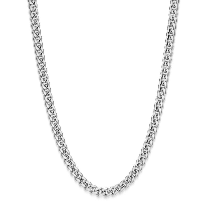 Collar JAXXON 50 cm Plata con eslabones cubanos de 5 mm