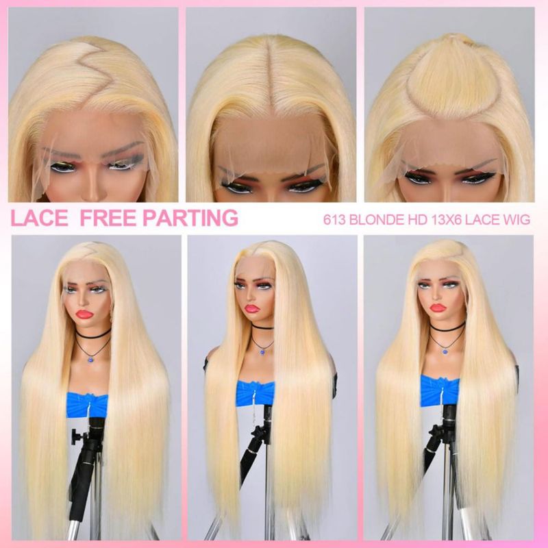 Peluca Bebeest 13x6 de Encaje Frontal 76 cm Rubio de Cabello Humano