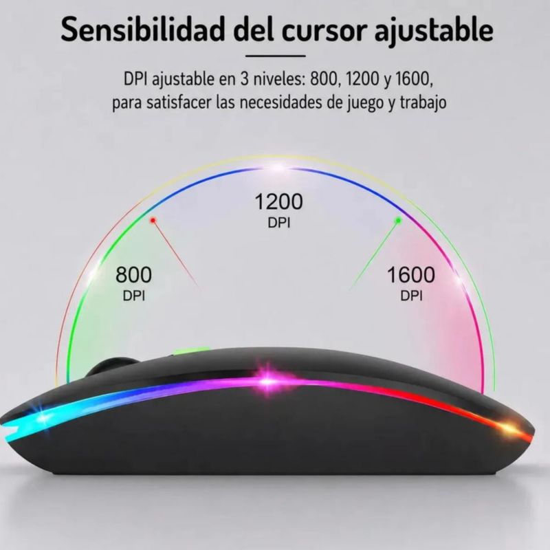 Mouse Inalámbrico Mini, Recargable USB, Bluetooth 5.0 Portátil 2pzs Blanco-Negro