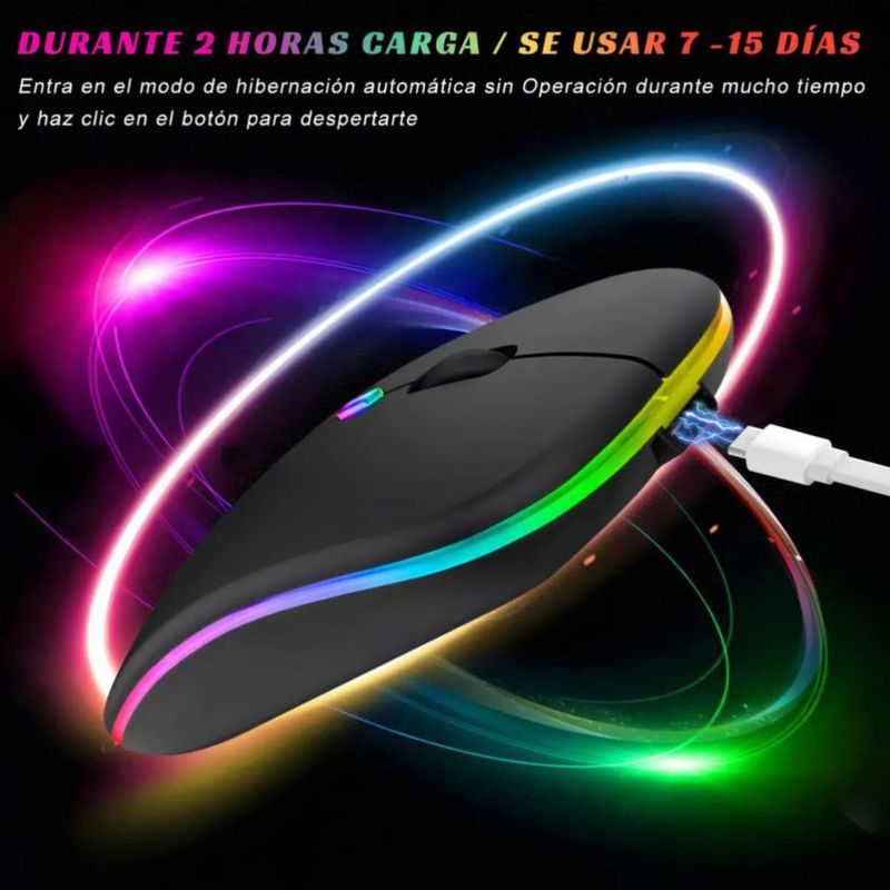 Mouse Inalámbrico Mini, Recargable USB, Bluetooth 5.0 Portátil 2pzs Blanco-Negro