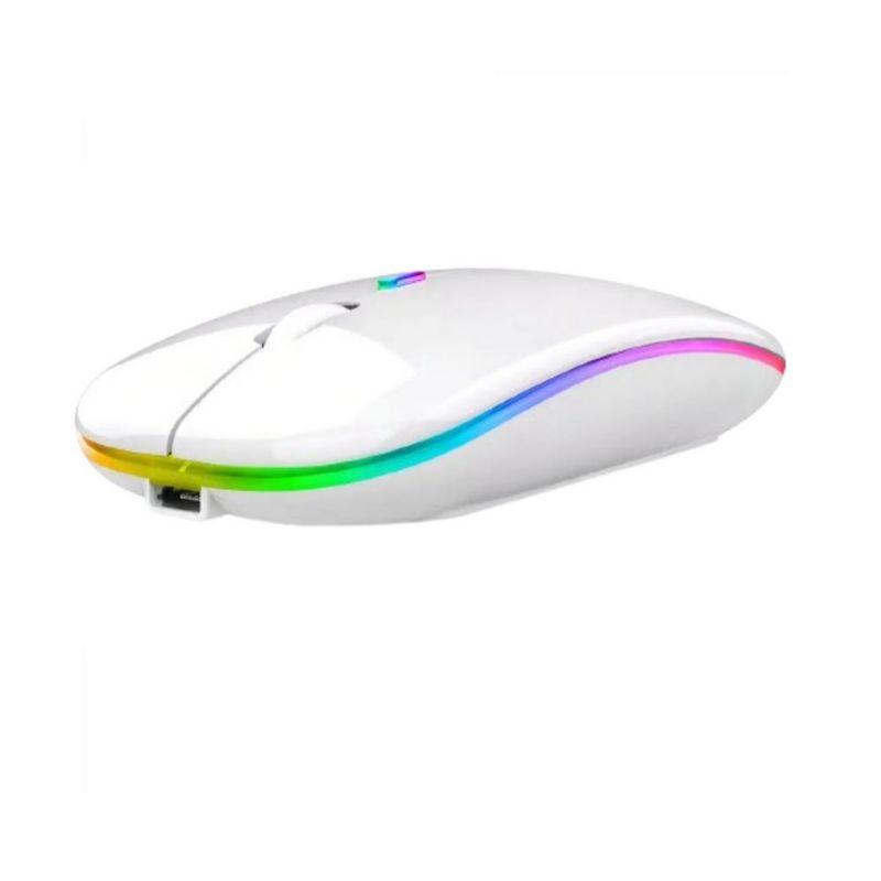 Mouse Inalámbrico Mini, Recargable USB, Bluetooth 5.0 Portátil 2pzs Blanco-Negro