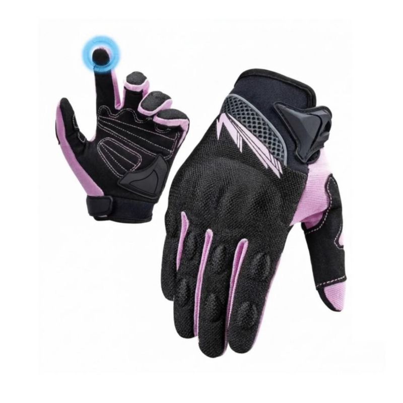 Guantes Para Motociclista Mujer Y Hombre Rosa