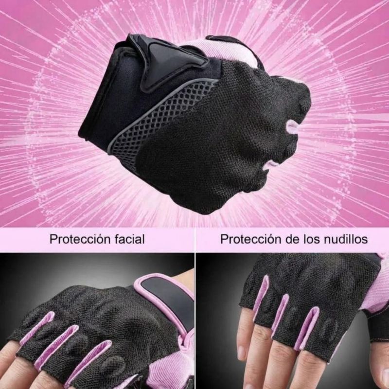 Guantes Para Motociclista Mujer Y Hombre Rosa