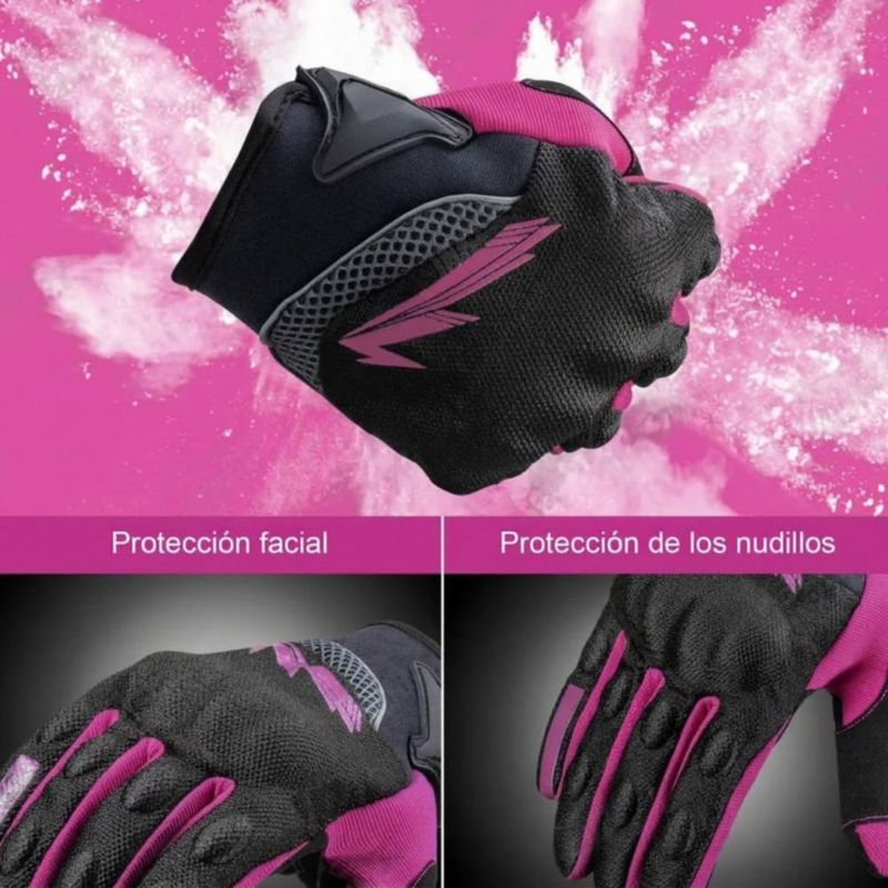 Guantes Para Motociclista Mujer Y Hombre Fucsia