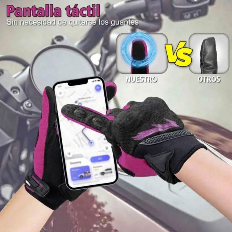 Guantes Para Motociclista Mujer Y Hombre Fucsia