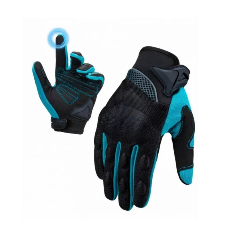 Guantes Para Motociclista Mujer Y Hombre Turquesa