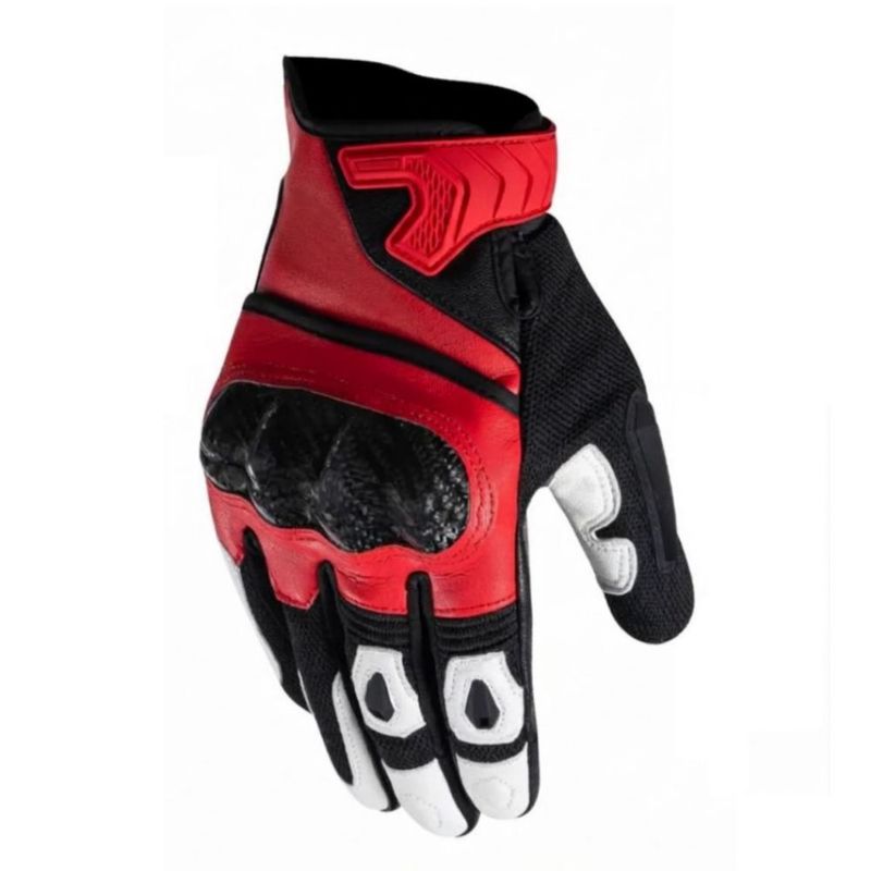 Guantes Para Motocicleta De Piel Hombre Y Mujer Rojo
