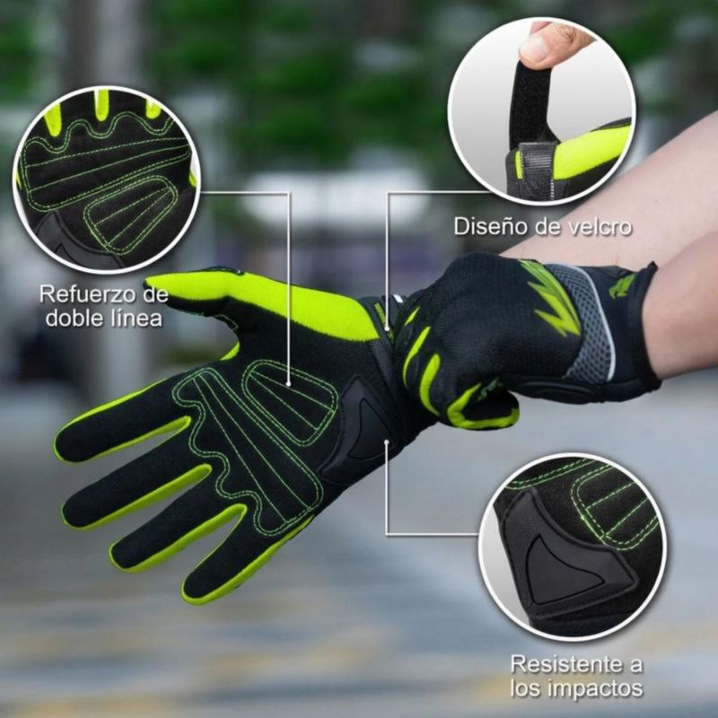 Guantes Para Motociclista Mujer Y Hombre Verde