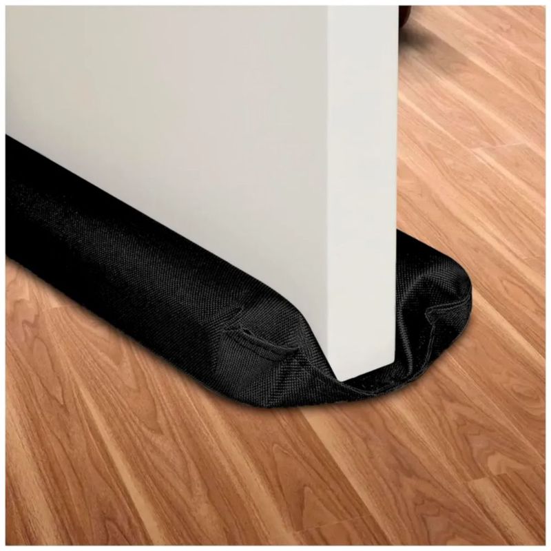 Guardapolvo Premium Para Puerta Impermeable Reforzado Ajustable,  Color Negro
