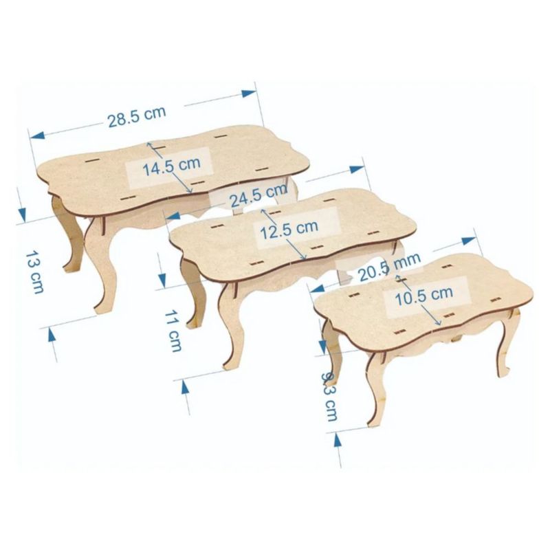 Kit Mesa De Dulces Candybar En Mdf Muebles Para Cupcakes Color Natural