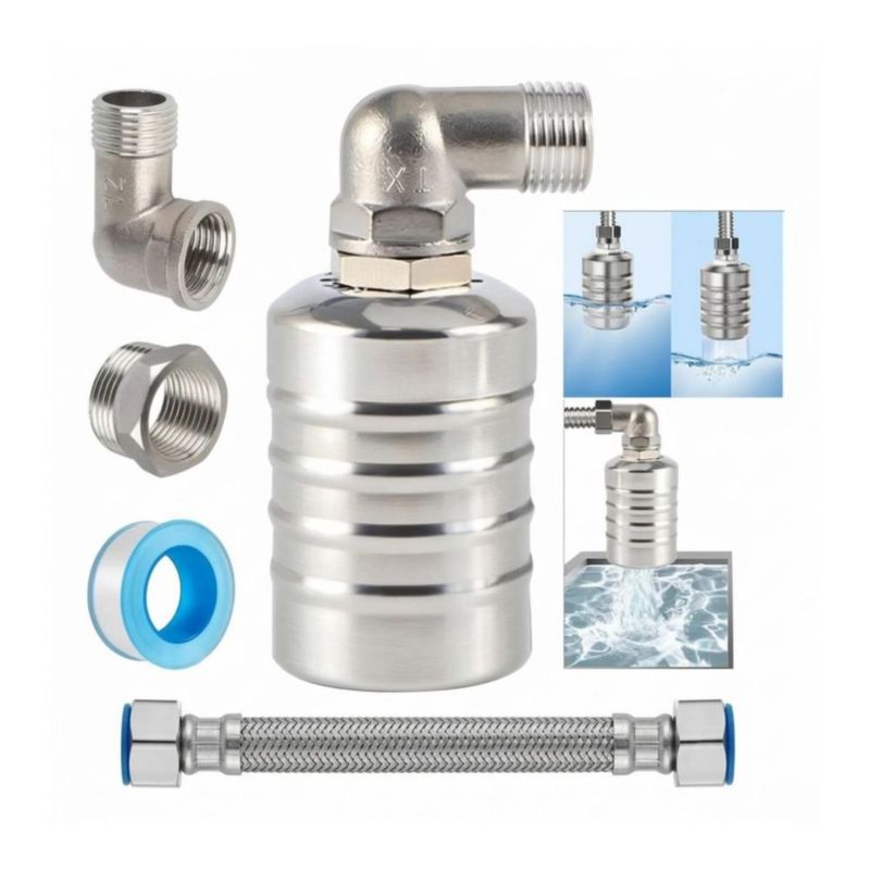 Válvula De Nivel De Agua Automática Acero Inoxidable Plata