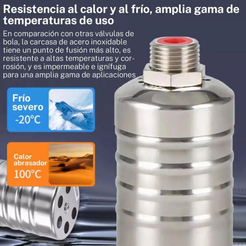 Válvula De Nivel De Agua Automática Acero Inoxidable Plata