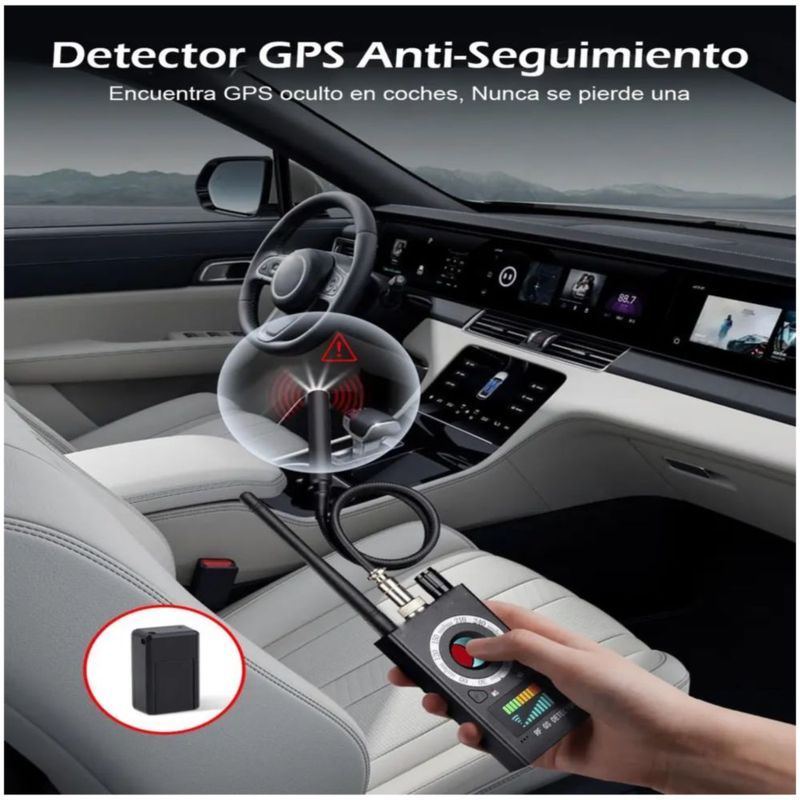 Detector de Señal Anti Espía para Cámaras Ocultas y Rastreadores GPS,  Color Negro