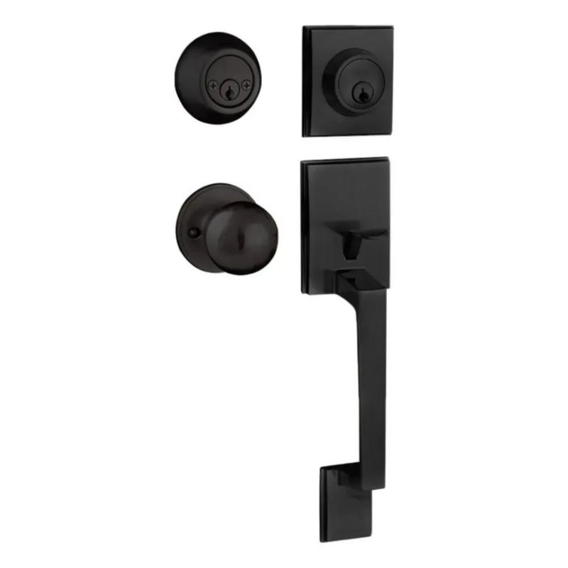 Cerradura Chapa Residencial para Puerta Principal, Color Negro