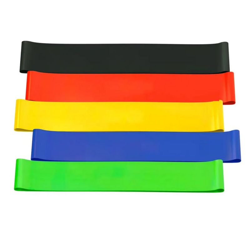 5 Bandas de Resistencia de Látex para Yoga, Pilates y Fitness con Diferentes Intensidades, Multicolor