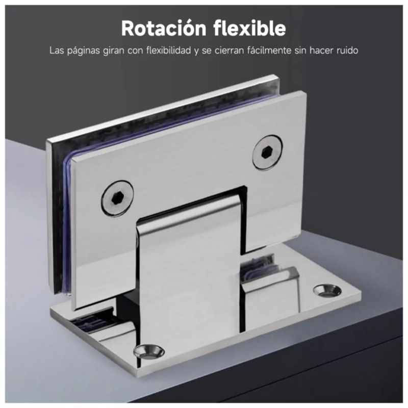 2pc Bisagras Muro Vidrio Plata Para 8-12mm Puerta De Cristal, Color Plata