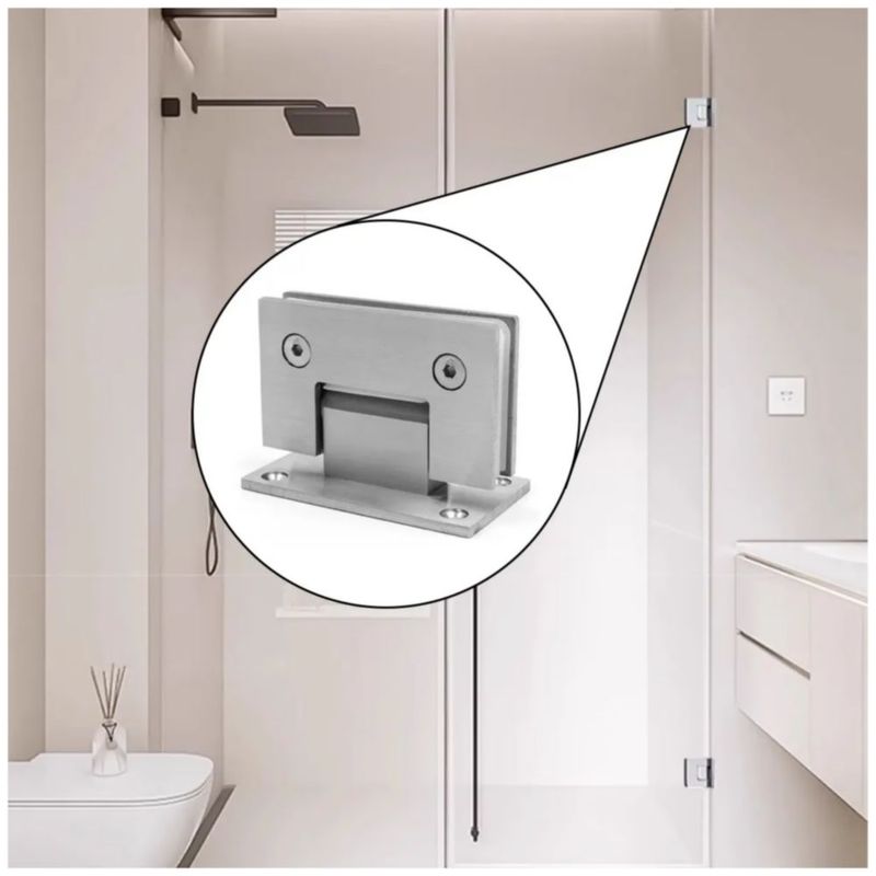 2pc Bisagras Muro Vidrio Plata Para 8-12mm Puerta De Cristal, Color Plata