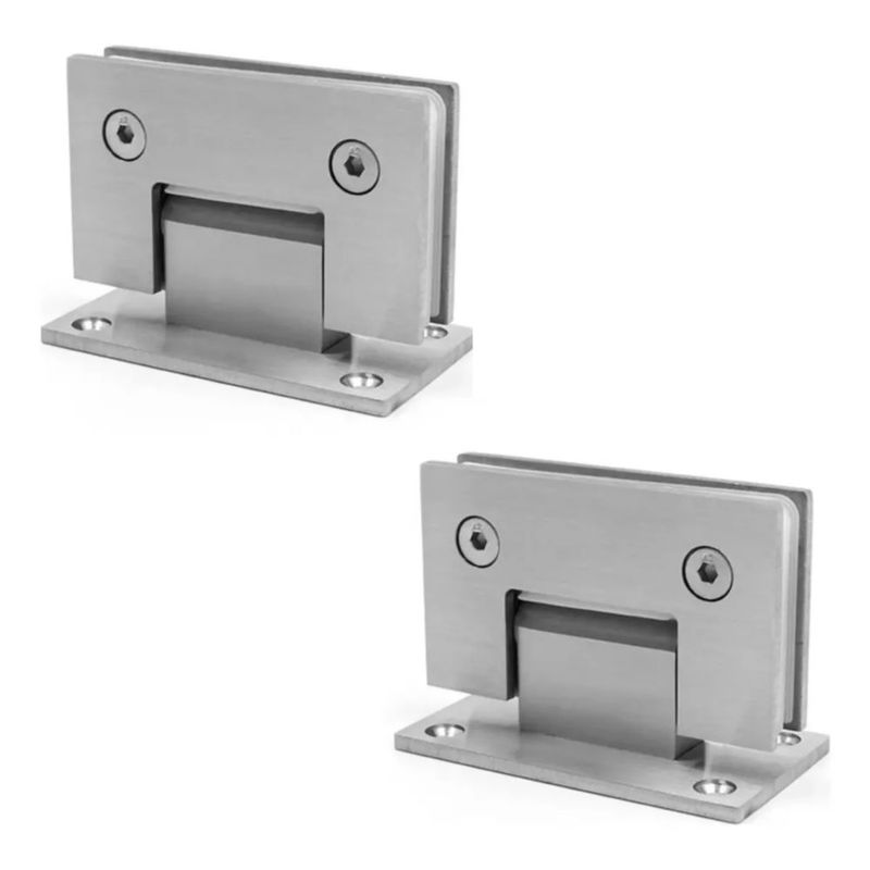 2pc Bisagras Muro Vidrio Plata Para 8-12mm Puerta De Cristal, Color Plata