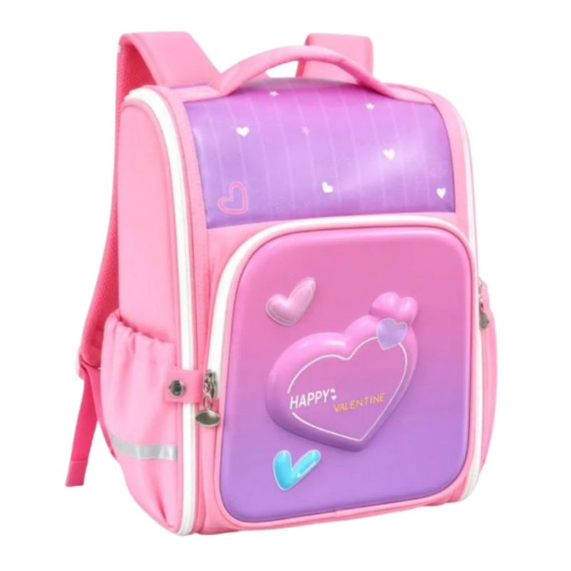 Mochila Escolar Mochila de Corazón Para Niños Impermeable, Color Rosa