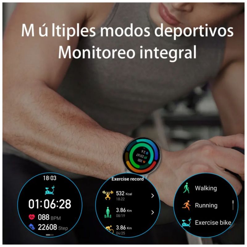 Smartwatch Llamadas Bluetooth y GPS con Pantalla de 1.43"" para Android y iOS, Color Blanco