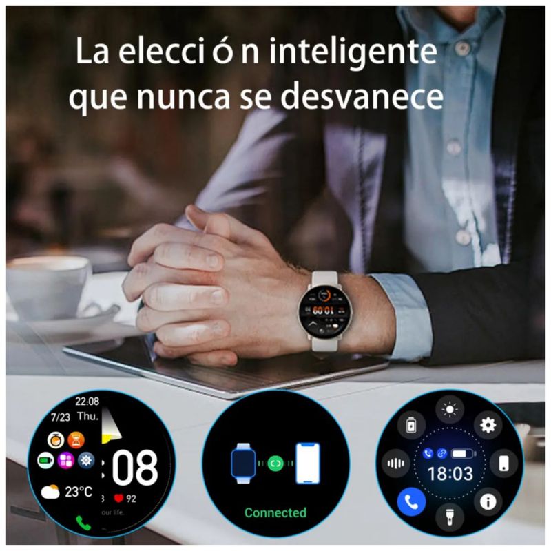 Smartwatch Llamadas Bluetooth y GPS con Pantalla de 1.43"" para Android y iOS, Color Blanco