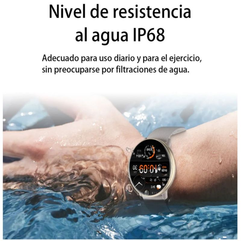 Smartwatch Llamadas Bluetooth y GPS con Pantalla de 1.43"" para Android y iOS, Color Blanco