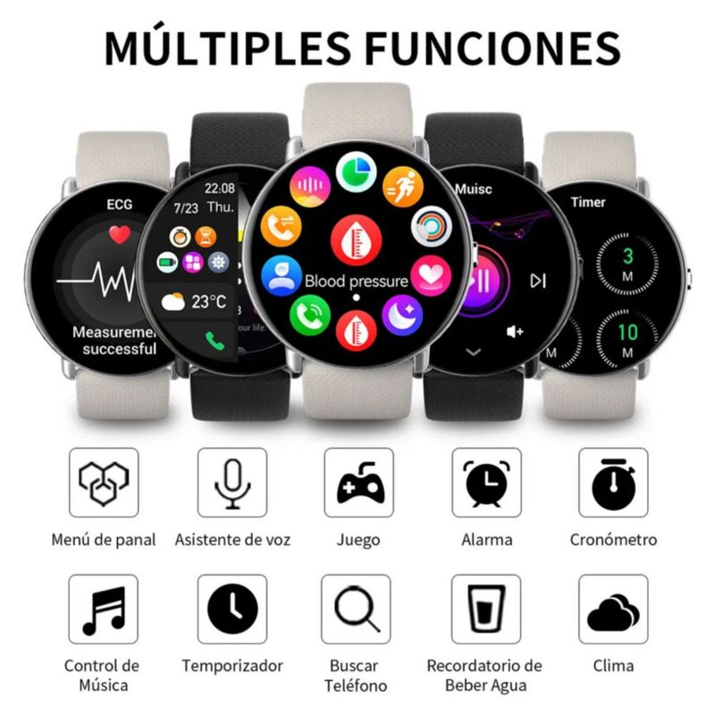 Smartwatch Llamadas Bluetooth y GPS con Pantalla de 1.43"" para Android y iOS, Color Blanco