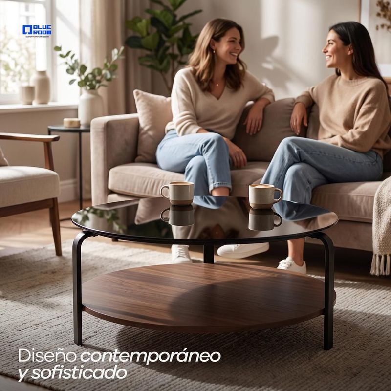Mesa de centro minimalista para sala, moderna y elegante de cristal konya