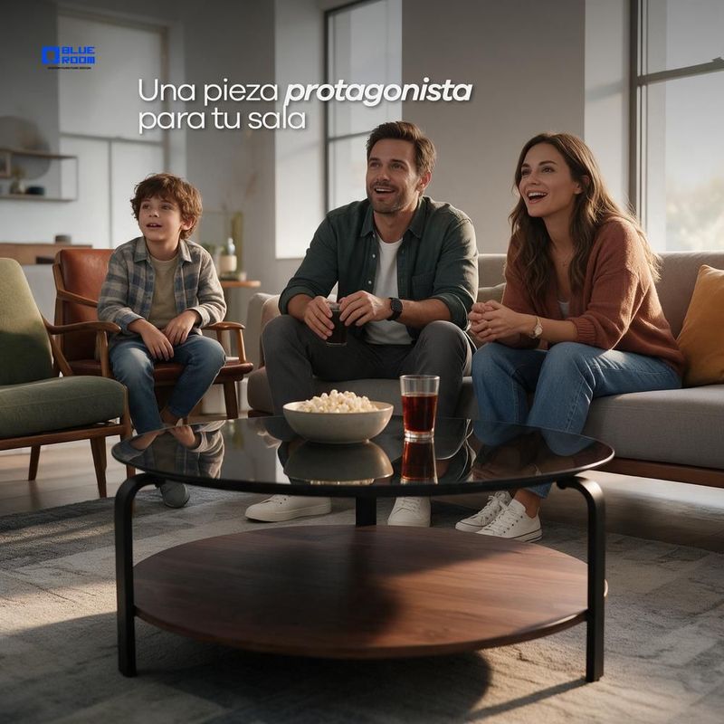 Mesa de centro minimalista para sala, moderna y elegante de cristal konya