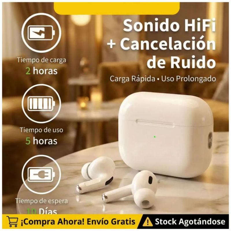 Kit Cargador 20w Inalámbric 5000 Mah Auricular Para iPhone, Color Blanco