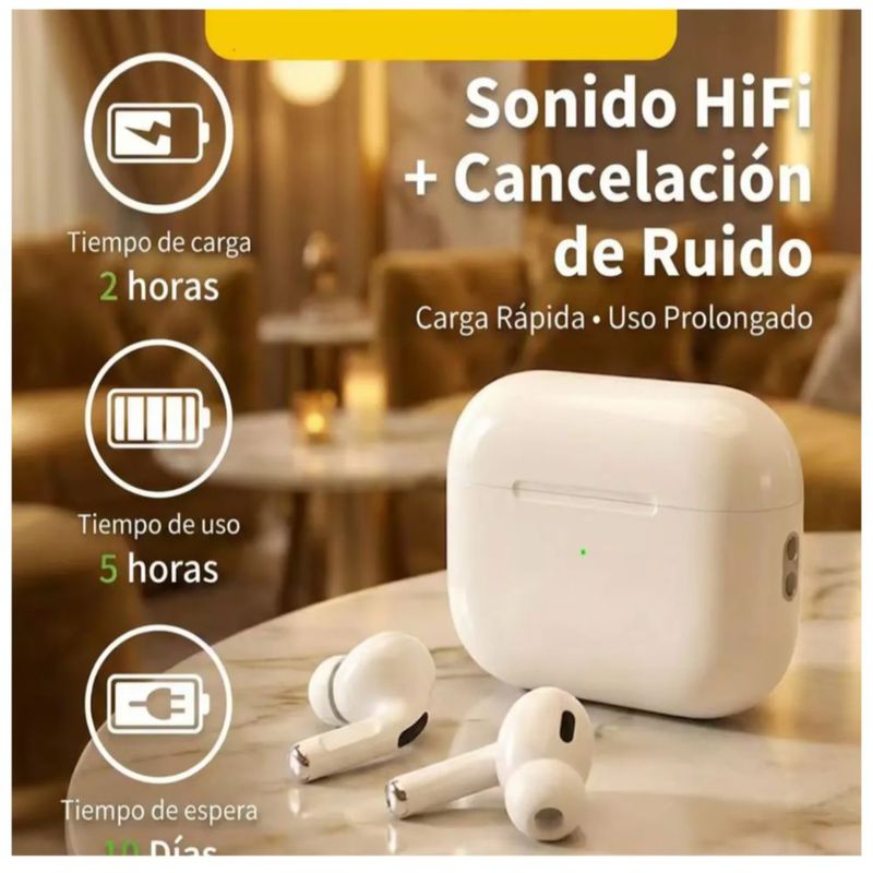 Kit Cargador 20w Inalámbric 5000 Mah Auricular Para iPhone, Color Blanco